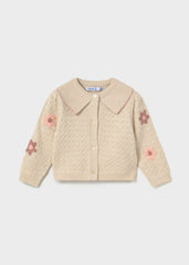 Saco Tejido Flores Rosa Beige Mayoral