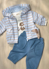 Conjunto 3 Piezas Dog Rayas Azul Mayoral