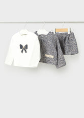 Conjunto 3 Piezas Falda Tejido Azul