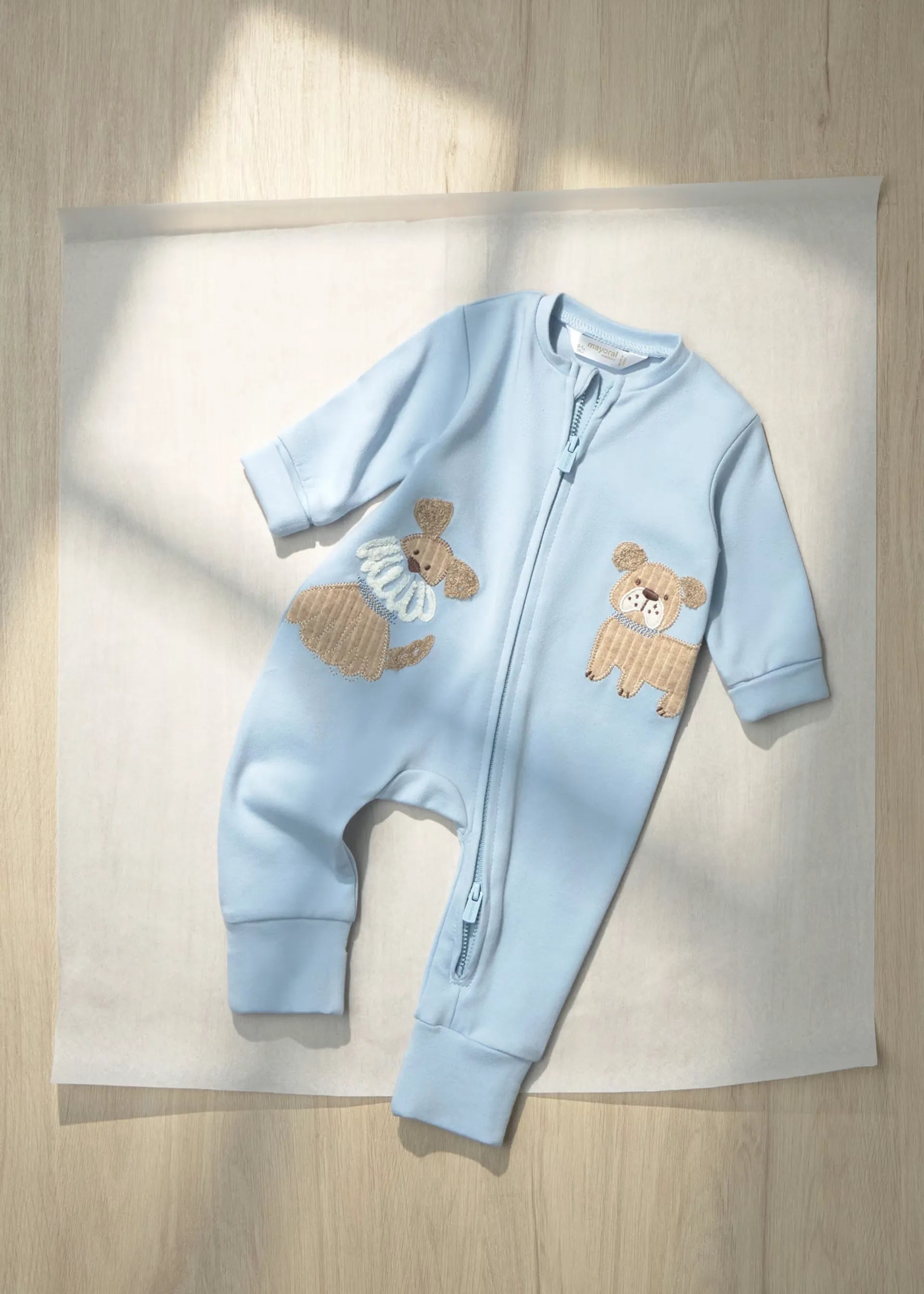Pijama Bordados Dogs Cremallera Azul Mayoral