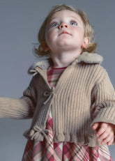 Saco Tejido Cuello Peluche Café Mayoral
