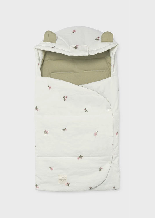 Sleeping Bag Bordado Flores Blanco Mayoral