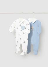 Set 2 Pijamas Cuello Estampado Osos Azul Mayoral