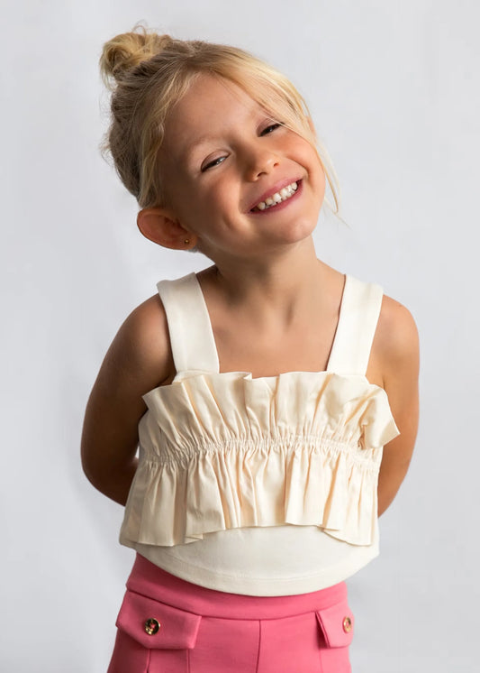 Blusa Resortado Volante Blanco Mayoral modelo