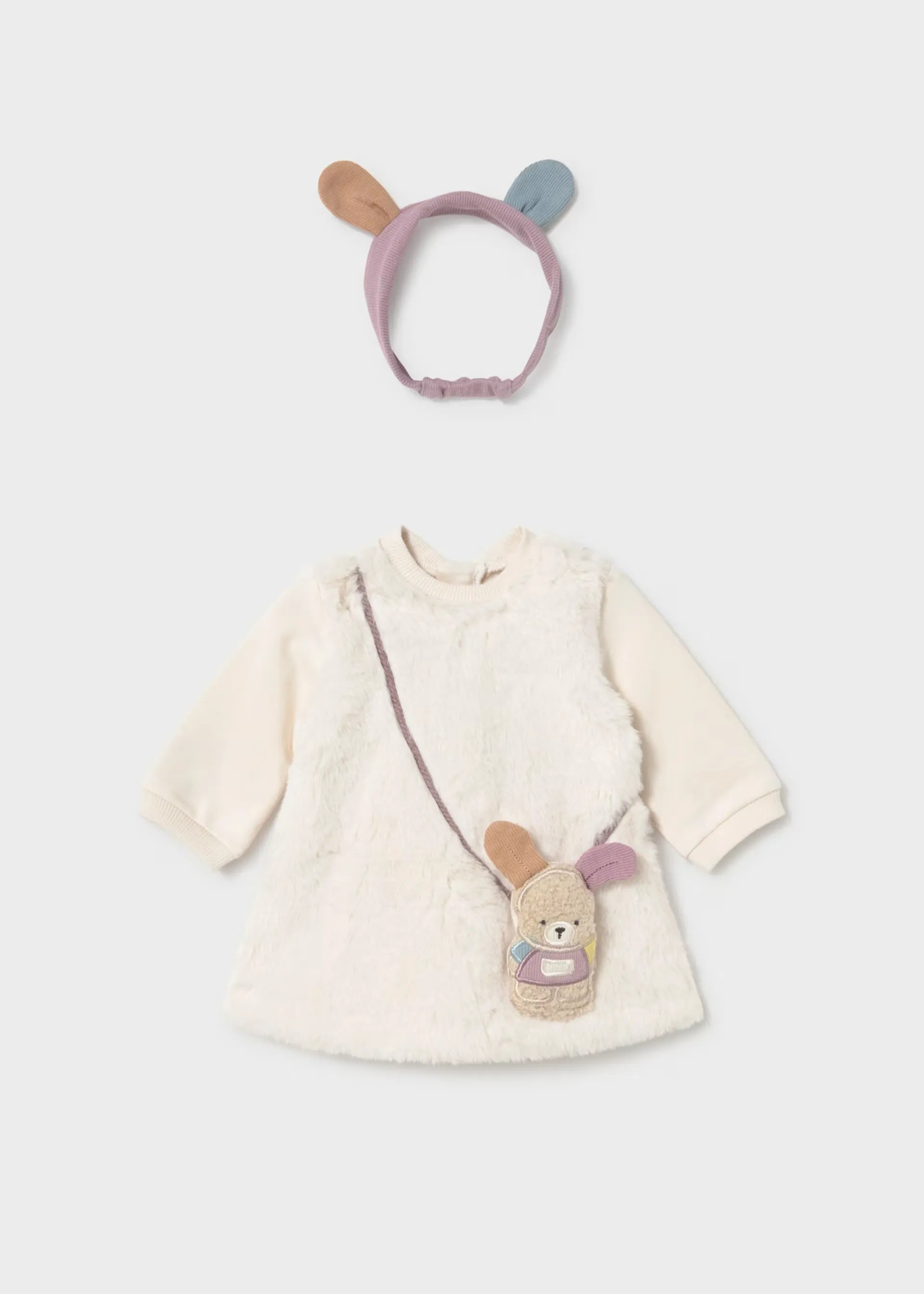 Vestido Peluche Detalle Conejo Beige Mayoral