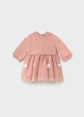 Vestido Tul Bordado Mariposas Rosas Mayoral