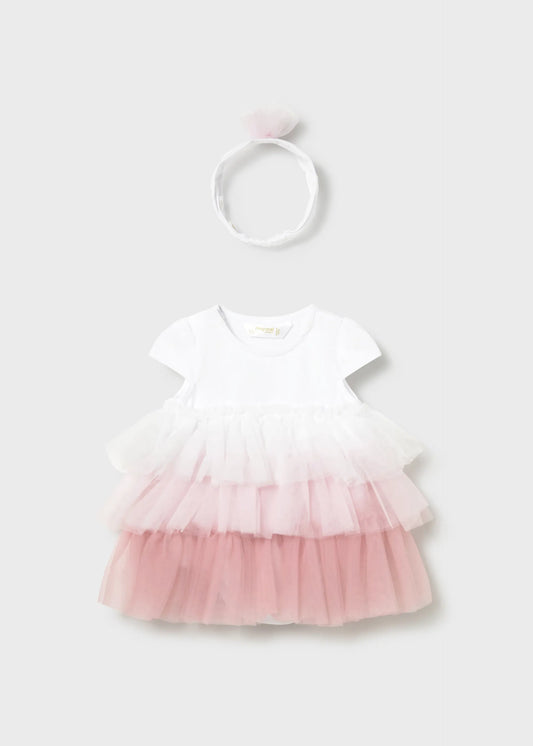 Vestido Tul con Diadema Rosa Mayoral