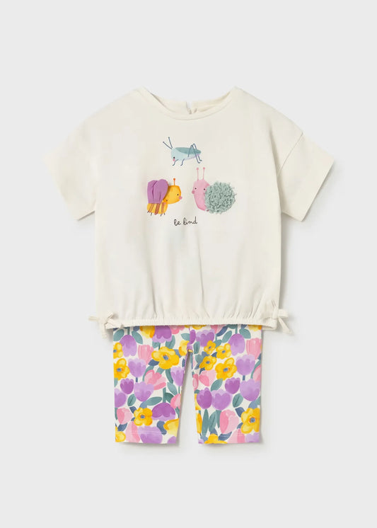 Conjunto Leggins Estampado Florar Lila Mayoral