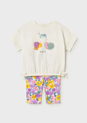 Conjunto Leggins Estampado Florar Lila Mayoral