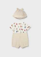 Conjunto Overol Teddy con Pava Beige Mayoral estilo
