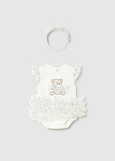 Body Bordado Oso Tutu Blanco Mayoral