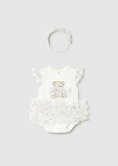 Body Bordado Oso Tutu Blanco Mayoral