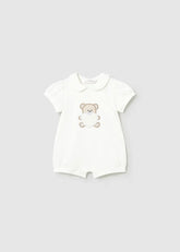 Pelele Cuello Oso Corazon Blanco Mayoral