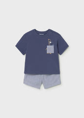 Conjunto Bermuda Rayas Azul Mayoral