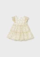Vestido Ceremonia Tul Corazones Beige Mayoral