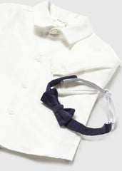 Camisa Manga Larga Blanco Corbatín Mayoral Detalle