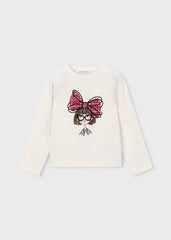 Blusa Manga Larga Estampado Muñeca Moño Rojo Mayoral Moda