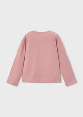 Blusa Manga Larga Bordado Flor Rosa Pastel Mayoral Revés