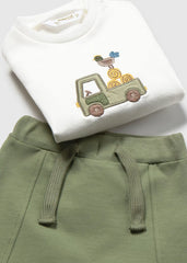 Conjunto 3 Piezas Chaleco Tractores Verde Mayoral Detalle