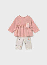 Conjunto Pompom Conejo Rosa Mayoral