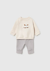 Conjunto Manga Larga Bordado Dog Gris Mayoral