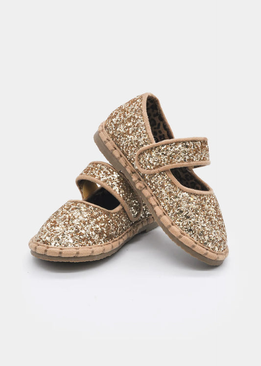 Baletas Alpargatas Mercedita Glitter Oro Mayoral