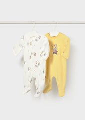 Set 2 Pijamas Banda Animales Amarillo Mayoral