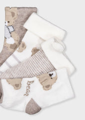 Set 4 Medias Estampado Oso Café Mayoral Detalle