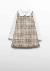 Vestido Tweed Velo Beige Abel & Lula