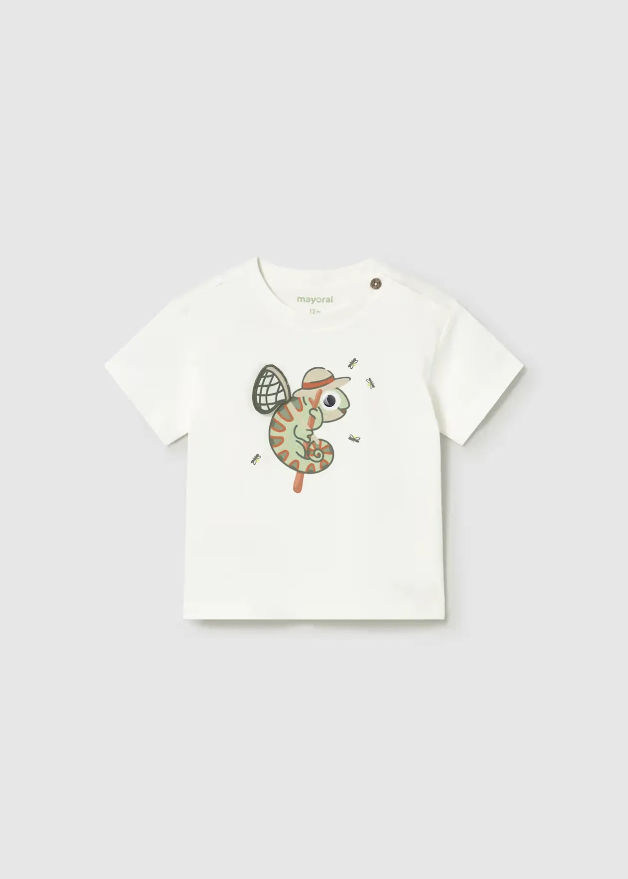 Camiseta Estampado Interactivo Camaleón Blanco Mayoral