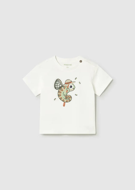 Camiseta Estampado Interactivo Camaleón Blanco Mayoral