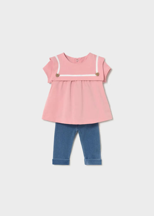 Conjunto Leggins Denim Rosa Mayoral