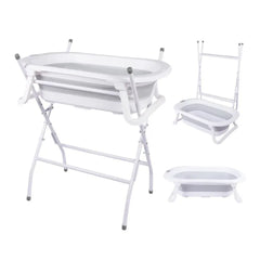 Bañera Plegable Con Soporte Alto Ocean Gris Bebebsit