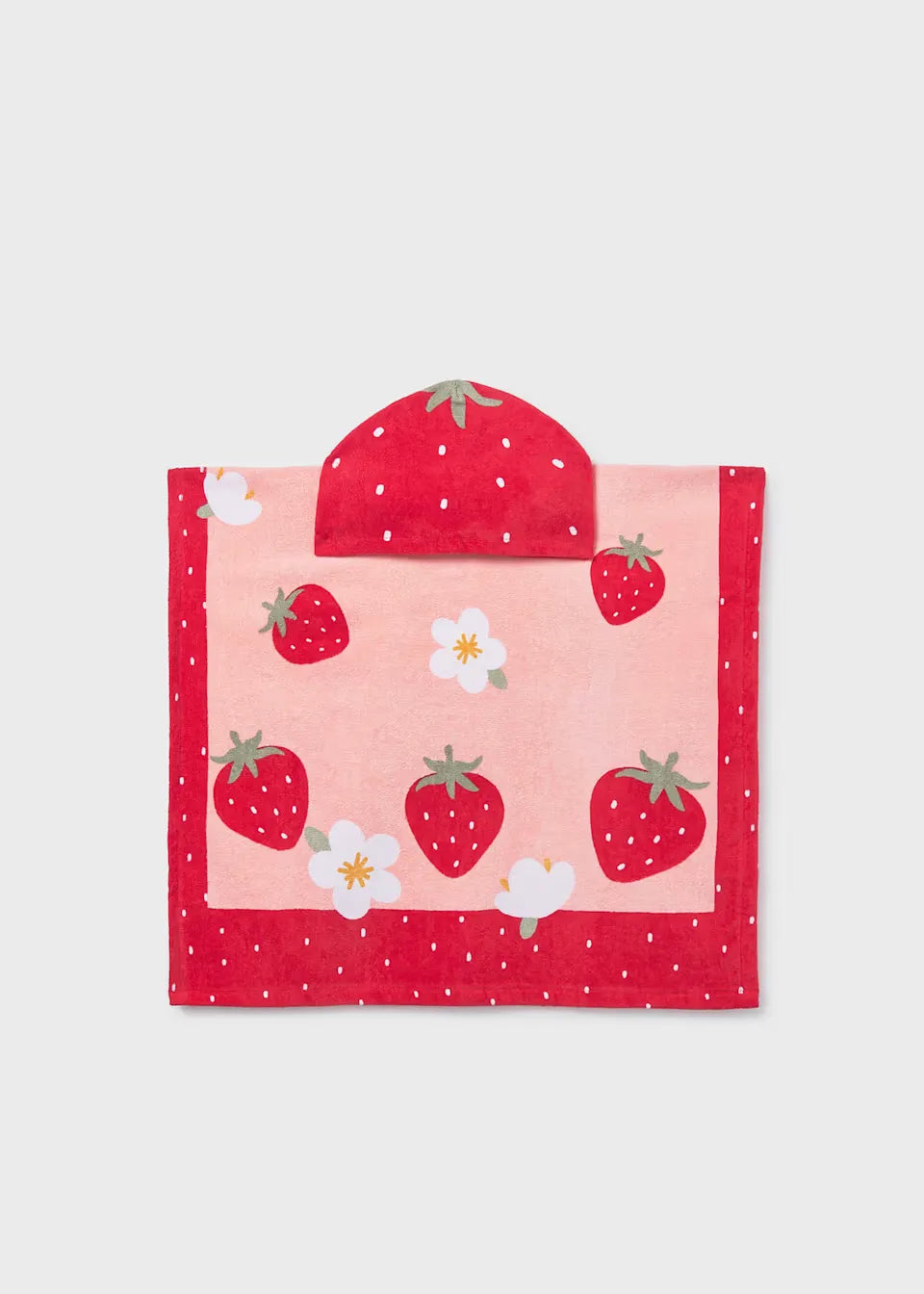 Toalla con Capota Estampado Fresas Mayoral