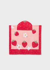 Toalla con Capota Estampado Fresas Mayoral