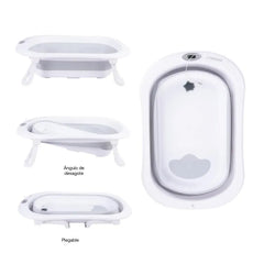 Bañera Plegable Con Soporte Alto Ocean Gris Bebebsit estilo