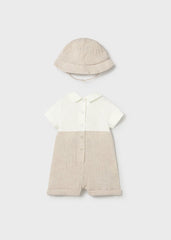 Pelele Cuello con Gorro Beige Mayoral estilo