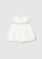 Vestido Ceremonia Cinturón Rosa Blanco Mayoral