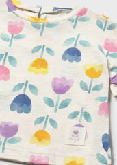 Blusa Estampado Flores Beige Lila Mayoral