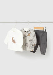 Conjunto 3 Piezas Dinosaurio Gris Mayoral