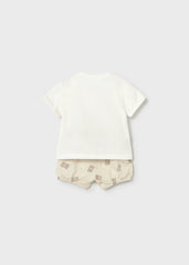 Conjunto Bermuda Estampado Osos Beige Mayoral