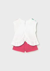 Conjunto Short y Blusa Estampado Frutas Rosa Mayoral estilo