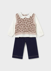 Conjunto Manga Larga Estilo Chaleco Animal Print Mayoral