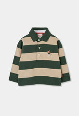 Polo Manga Larga Rayas Dog Verde Boboli estilo