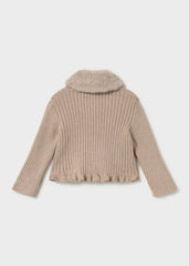 Saco Tejido Cuello Peluche Café Mayoral Revés