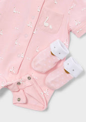 Set Pelele Estampado Patos Rosa Mayoral detalle