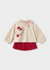Conjunto Falda Plisada Corazon Rojo Mayoral
