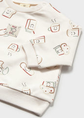 Saco Sudadera Estampado Yummy Crema Mayoral Detalle