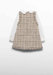 Vestido Tweed Velo Beige Abel & Lula Moda