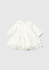 Vestido Tul Flores Blanco Mayoral Moda